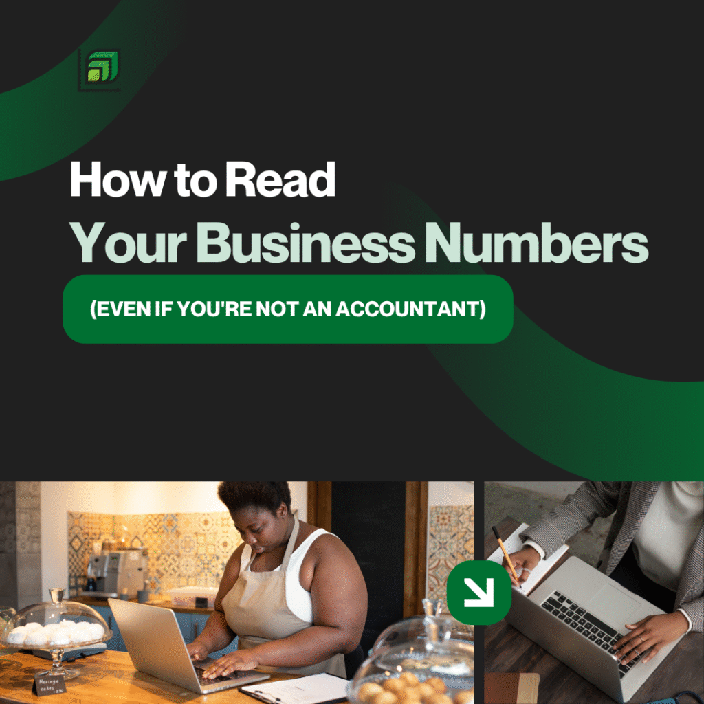 A small business owner learning how to read business numbers for small business, reviewing her finances on a laptop.